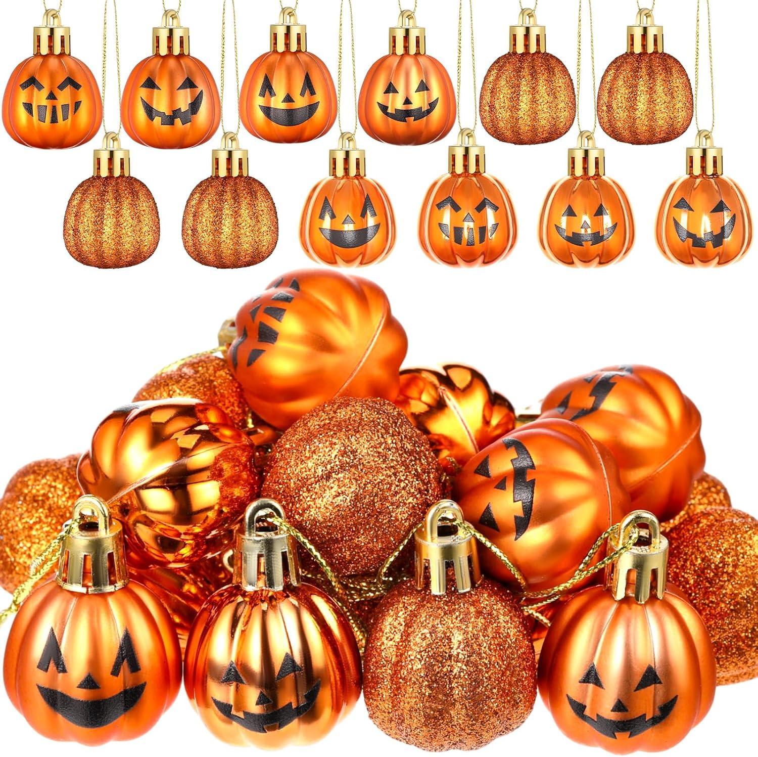 36 Pcs Halloween Hanging Pumpkin Ornaments Mini Deco | Mini Halloween Ball Ornam