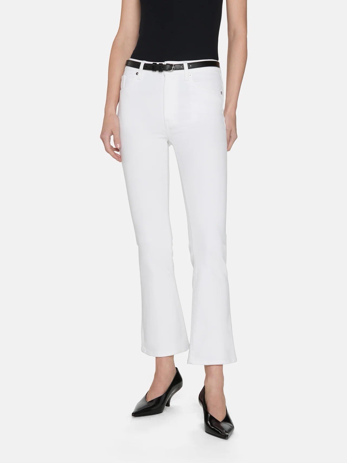 Frame The Reboot Cropped Size 27 White Denim Jeans Frame The Reboot Cropped Size 27 White Denim Jeans