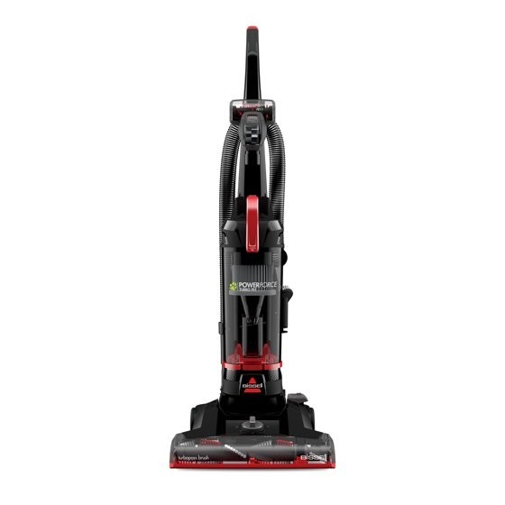 BISSELL PowerForce Helix Turbo Pet Bagless Upright Vacuum 3332 Black Red