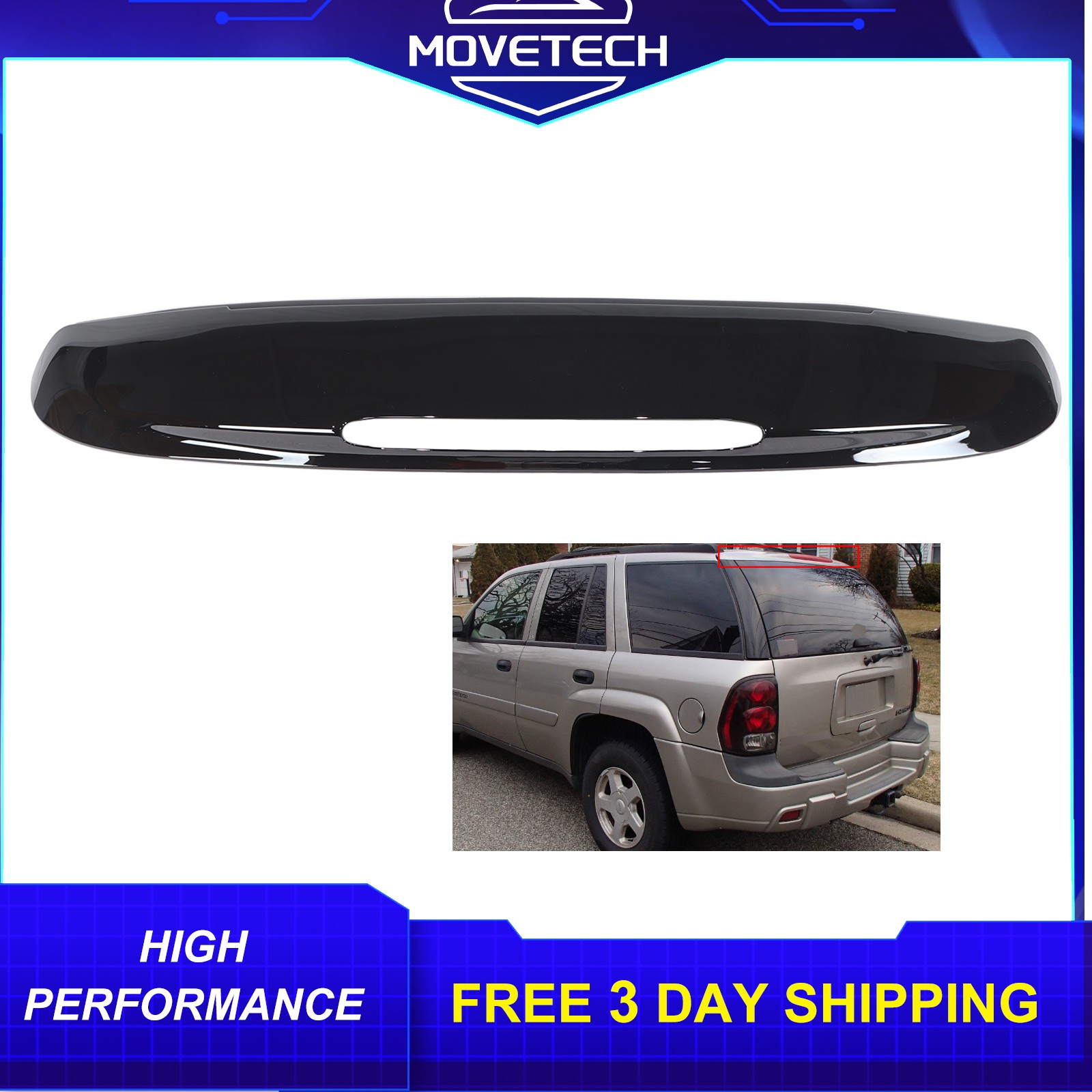Upper Tailgate Molding Fits 2002-2009 Chevrolet Trailblazer #19150496 GM1904106
