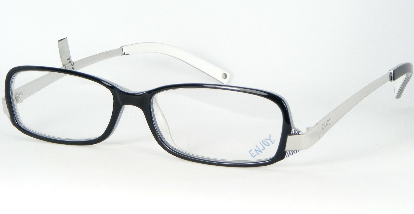 NEW ENjOY E 2725 A BLACK /SILVER EYEGLASSES GLASSES FRAME E2725 50-14-135mm