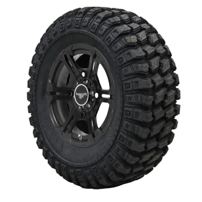 SuperATV AT Warrior 28x10-14 Tire on Bandit H Series Black Wheel 4/137
