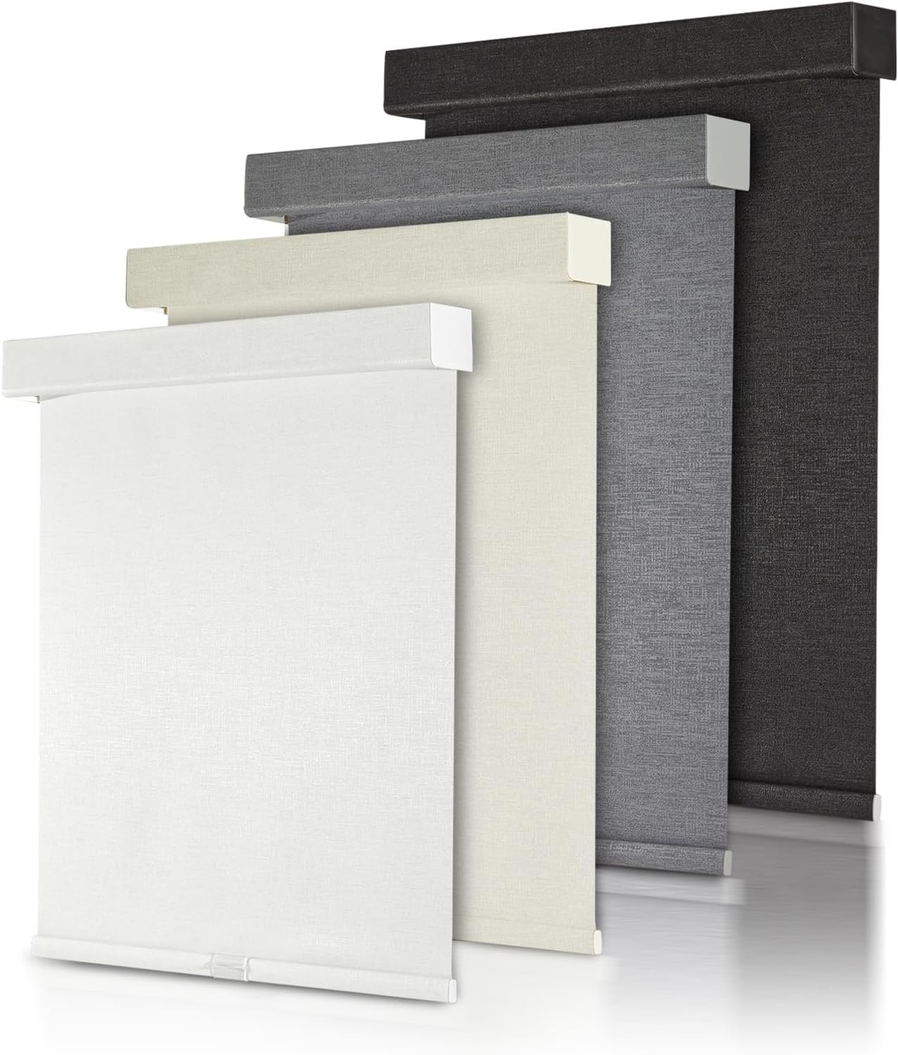 Cordless Blackout Limestone Jacquard Thermal Insulation Shade with Valance