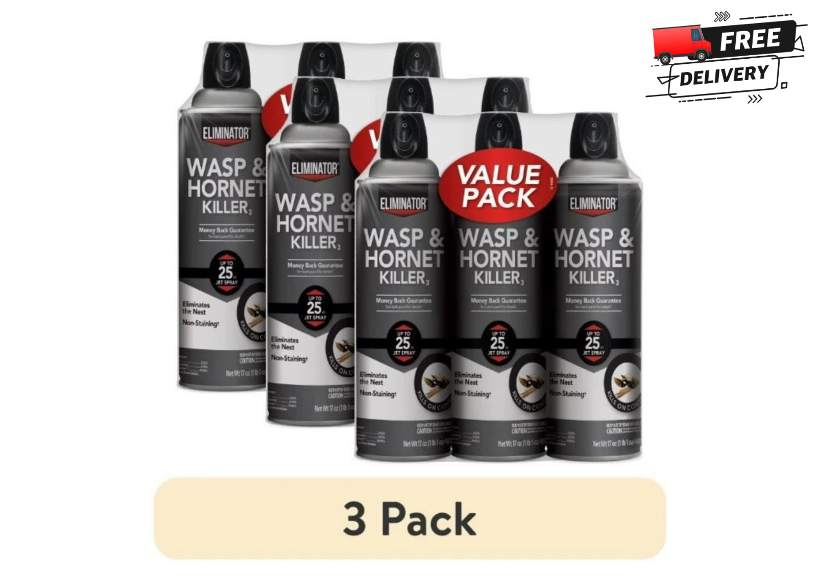 (9 pack) Eliminator Wasp and Hornet Killer Aerosol, 17 Ounces, 3 Pack