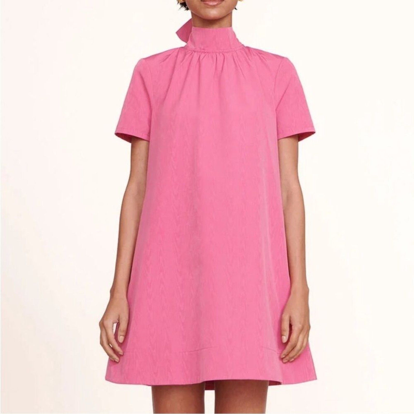 NEW NWT STAUD Mini Ilana Dress In Lollipop Pink SIZE S MSRP $325