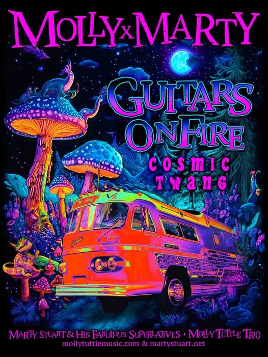 Molly Tuttle & Marty Stuart Guitars On Fire Cosmic Twang Tour Poster Poster