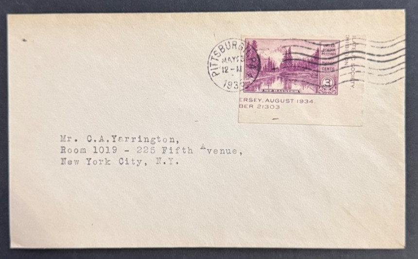 AtoZ. 1935 Farley Imperf on Cover Scarce