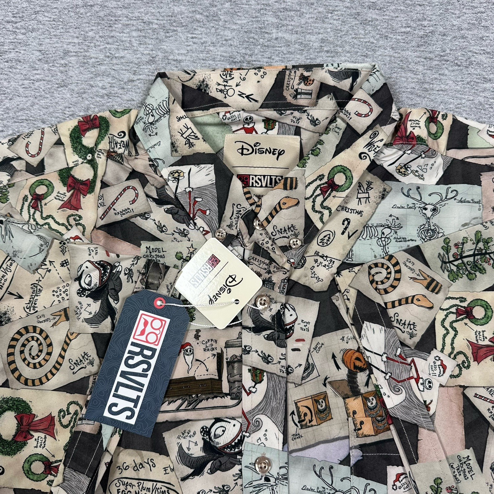 RSVLTS x Disney Tim Burton\'s Nightmare Before Christmas Shirt Mens 2XL NEW