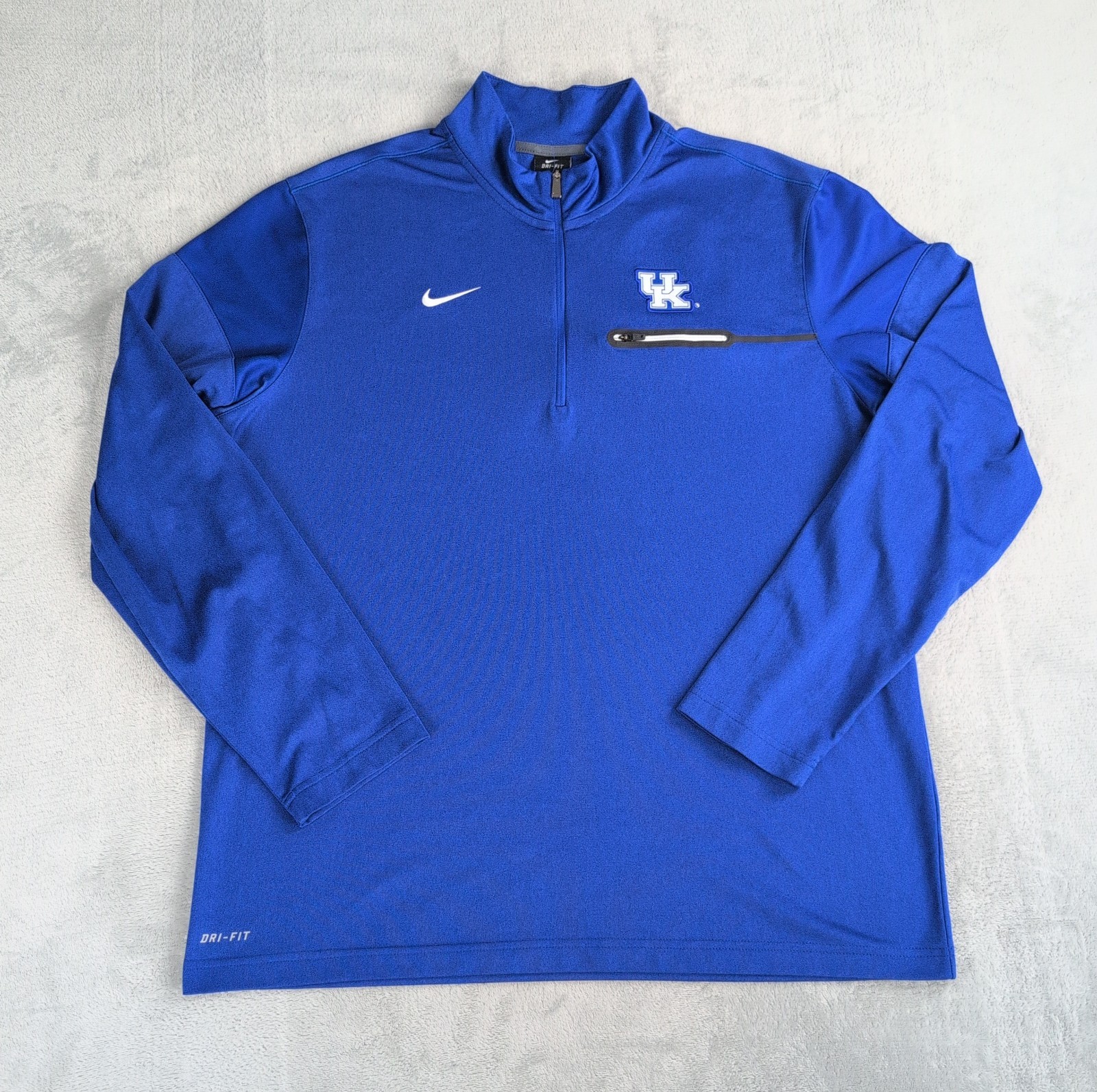 Kentucky Wildcats Sweatshirt Pullover Mock Neck 1/4 Zip Nike Dri-Fit Blue Men XL Kentucky Wildcats Sweatshirt Pullover Mock Neck 1/4 Zip Nike Dri-Fit Blue Men XL