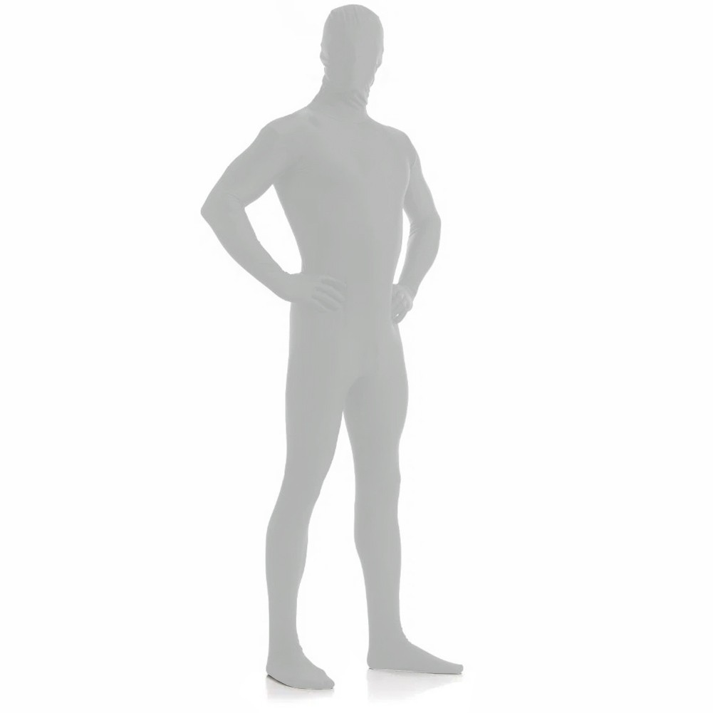 AltSkin ZENTAI SUIT - FULL BODY COSTUME -SILVER ZIPPERED STRETCH SUIT (9 Sizes)