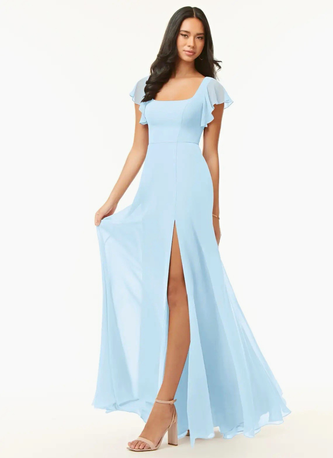 Azazie Bondi Sky Blue Bridesmaid Dress Size A18