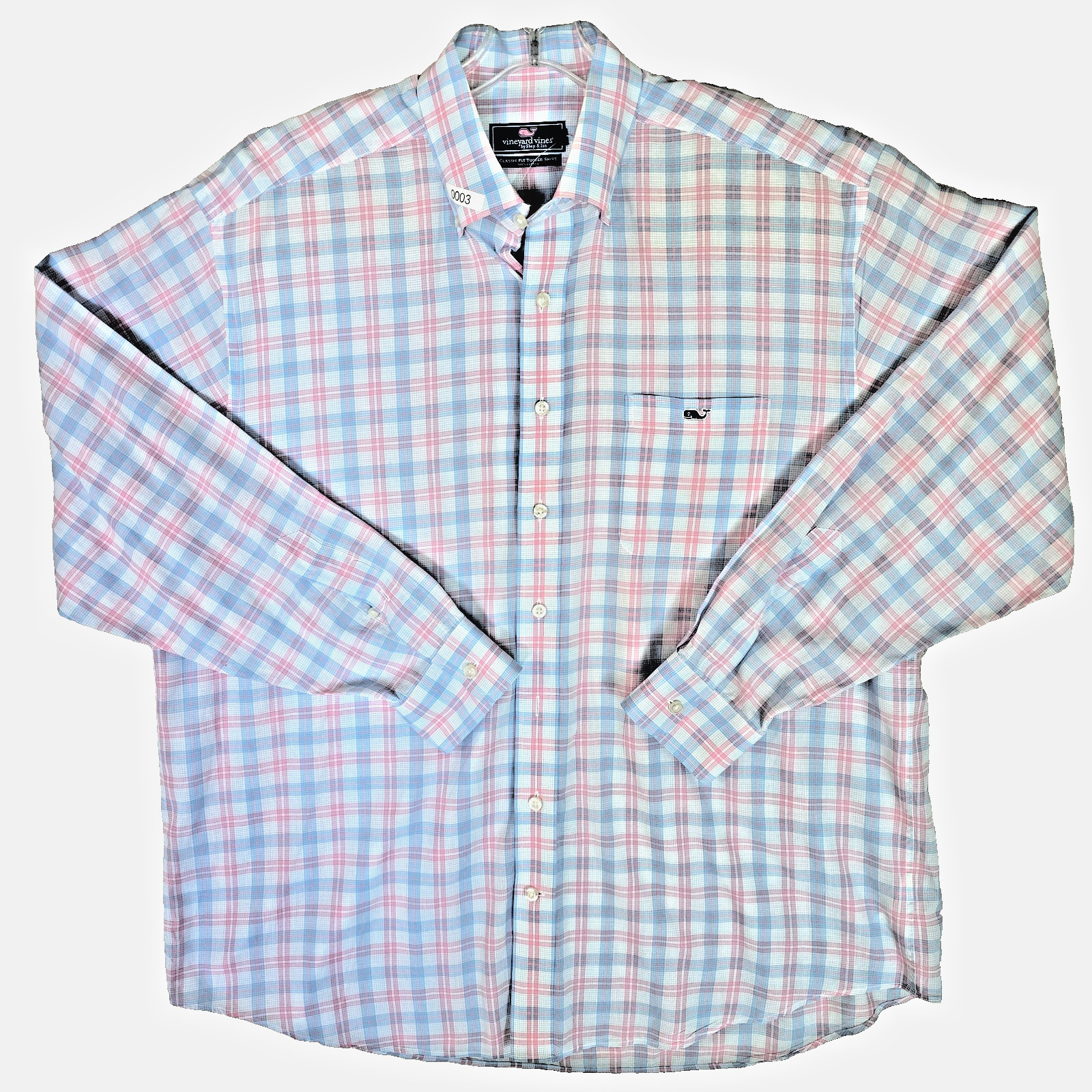 Vineyard Vines Classic Fit Tucker Shirt Plaid Long Sleeve Shirt Men XL Blue Red