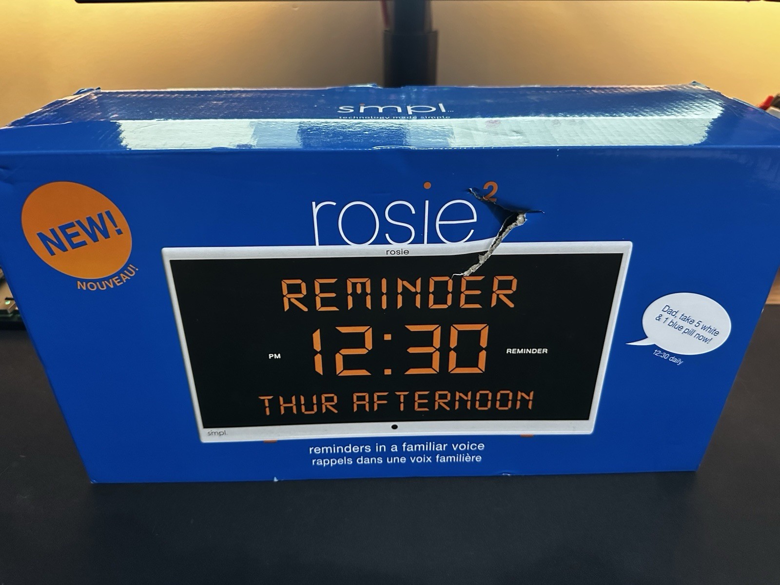 SiMPL Reminder Rosie 2 Talking Reminder Alarm Clock - New