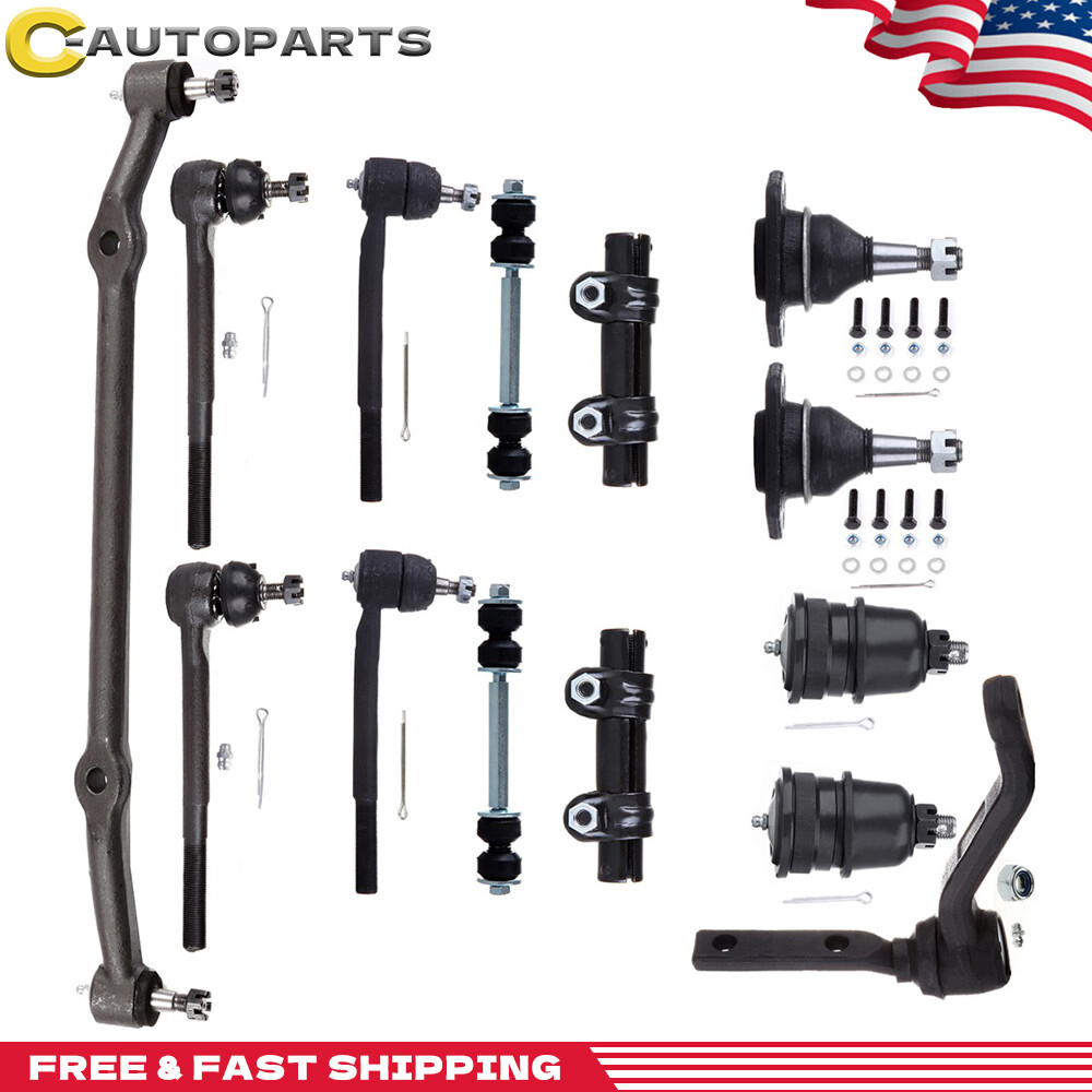 14pc Tie Rods Sway Bars Ball Joint Pitman Kit for Chevy Pontiac Oldsmobile Buick