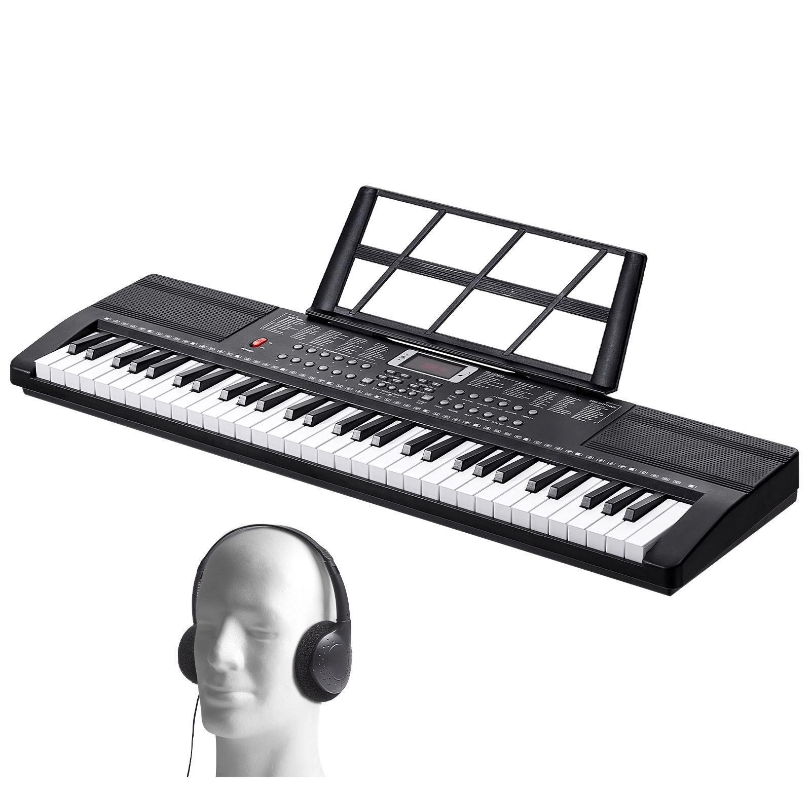 Versatile 61-Key Digital Keyboard Piano 200 Tones LED Screen