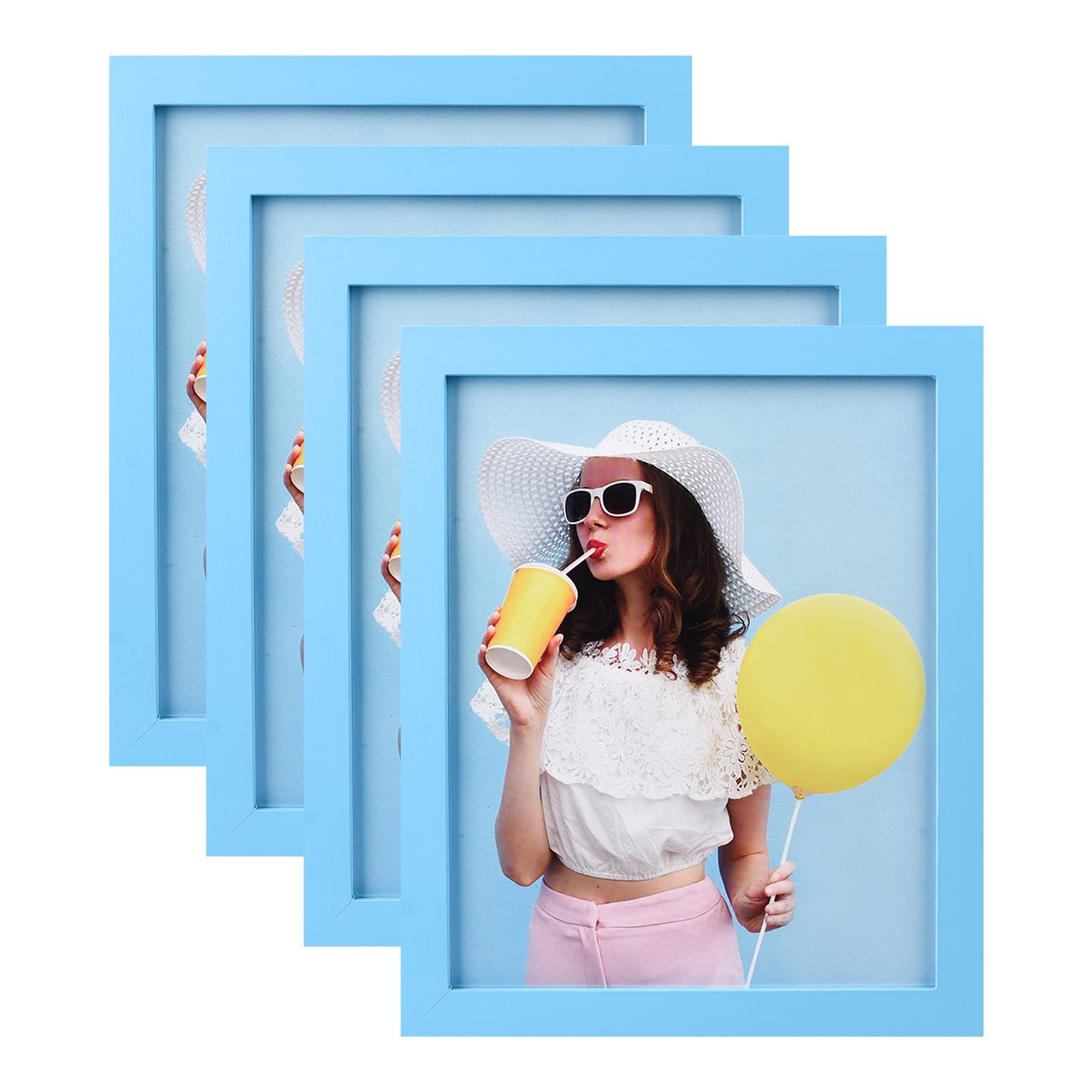 Wyooxoo 8X10 Picture Frames Set Of 4 Blue Made Of Solid Wood Photo Frames Wyooxoo 8X10 Picture Frames Set Of 4 Blue Made Of Solid Wood Photo Frames