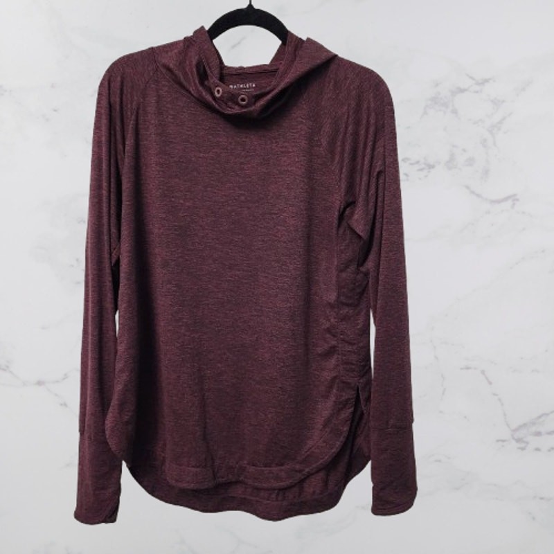 Athleta Uptempo Hoodie Medium Antique Burgundy Thumbholes