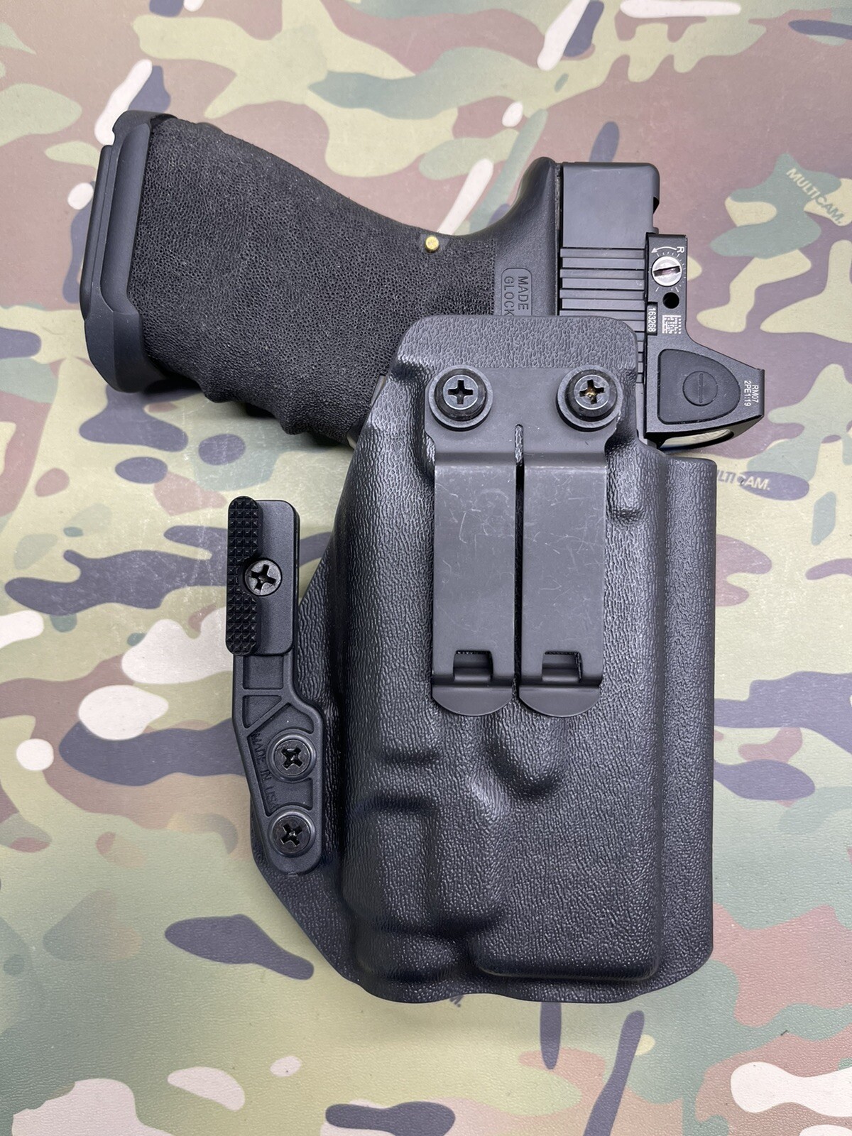 Black Kydex IWB CLAW Holster for Glock 19 GEN6 Streamlight TLR-7