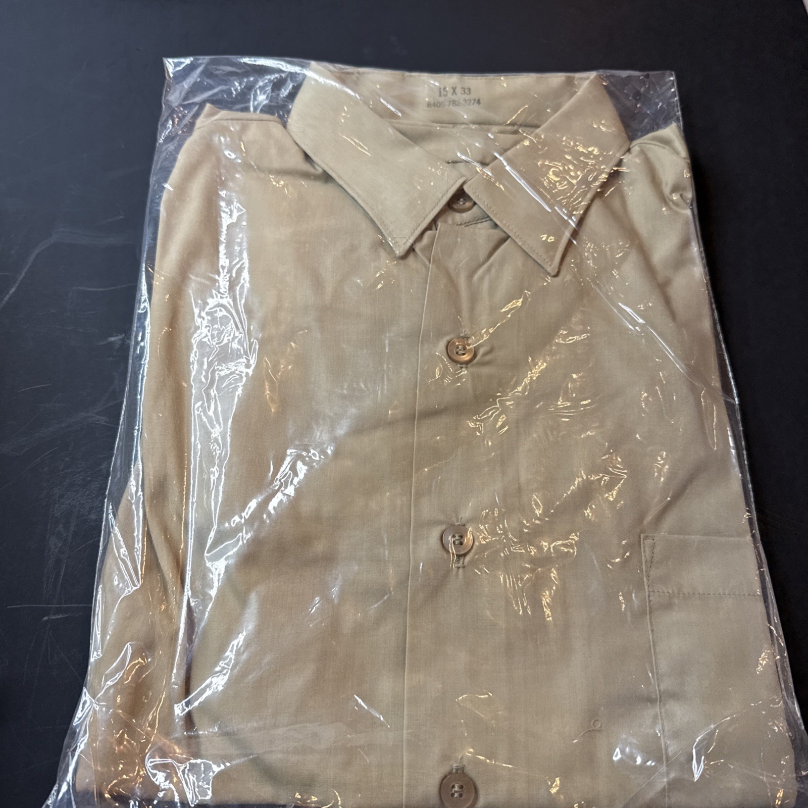 VTG Vietnam Era Type I Class II Army Tan GOV Rej Dress Shirt. Sutton Corp. 15/33 VTG Vietnam Era Type I Class II Army Tan GOV Rej Dress Shirt. Sutton Corp. 15/33