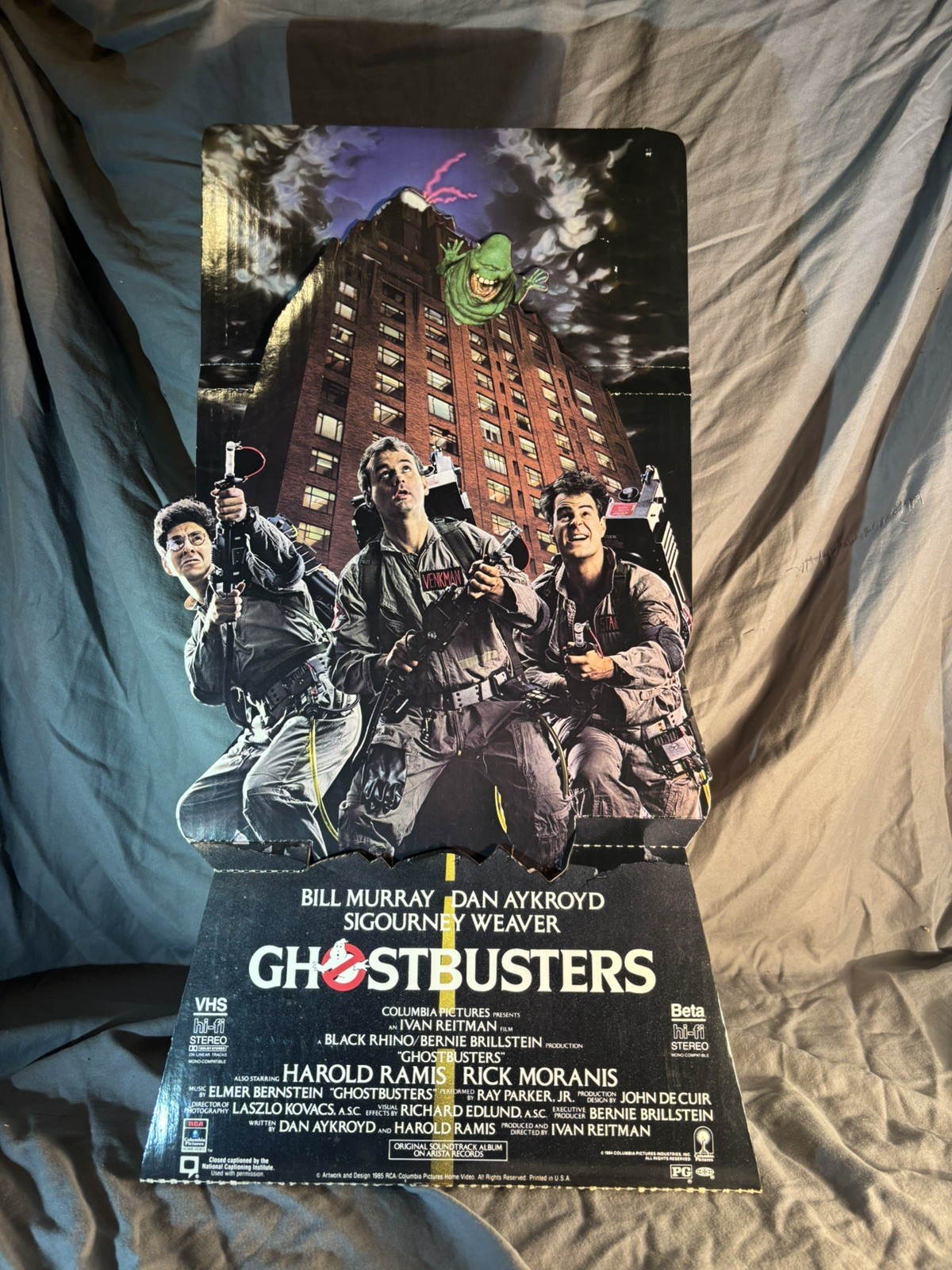 GHOSTBUSTERS 1980s Movie VIDEO STORE Promotional COUNTER DISPLAY Standee vtg 24” GHOSTBUSTERS 1980s Movie VIDEO STORE Promotional COUNTER DISPLAY Standee vtg 24”
