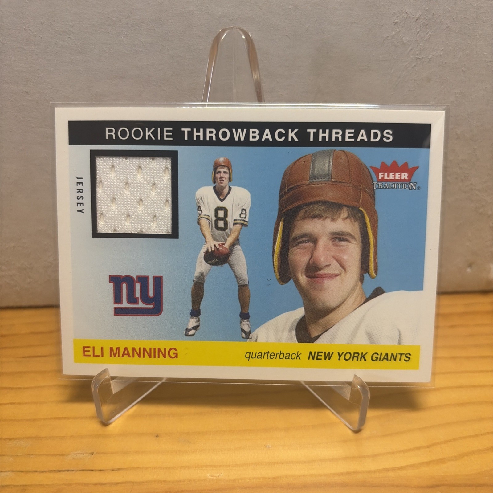 2004 Fleer Tradition Rookie Throwback Threads Eli Manning #TT-EM Jersey Giants