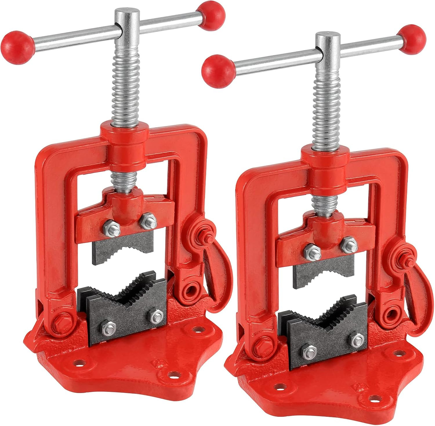 2 Pack Forged Pipe Vise, 0.4-2.4 Inches(10-60mm) Pipe Vice Bench Vise, Heavy Dut 2 Pack Forged Pipe Vise, 0.4-2.4 Inches(10-60mm) Pipe Vice Bench Vise, Heavy Dut