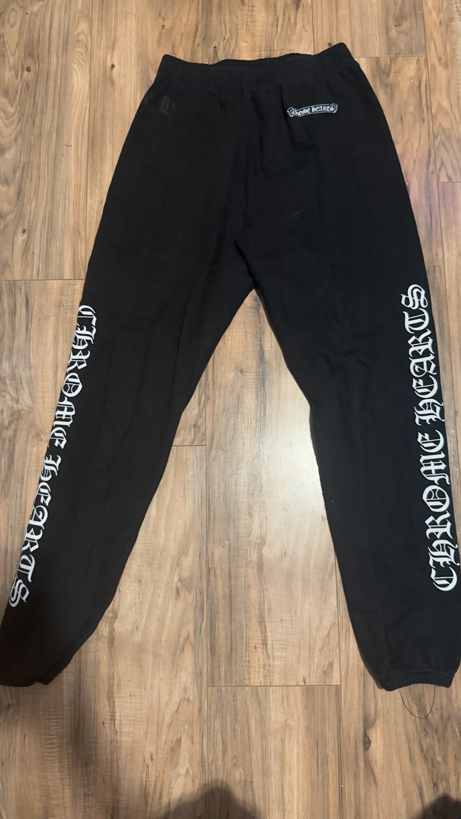 Authentic Chrome Hearts Logo Sweatpants Small S Black Joggers