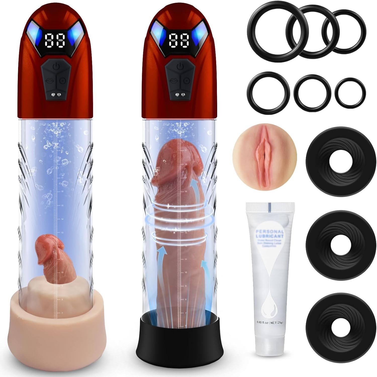 Vacuum Electric Penis Pump Digital rechargeable Male Men Penis Enlarger Growth
