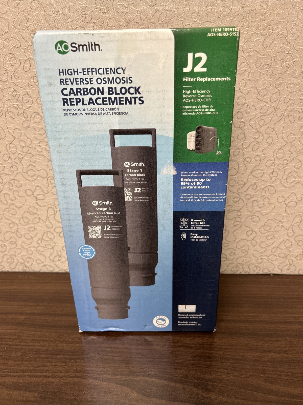 AO Smith Reverse Osmosis Carbon Block Filter Cartridges AOS-HERO-S1S3 AO Smith Reverse Osmosis Carbon Block Filter Cartridges AOS-HERO-S1S3