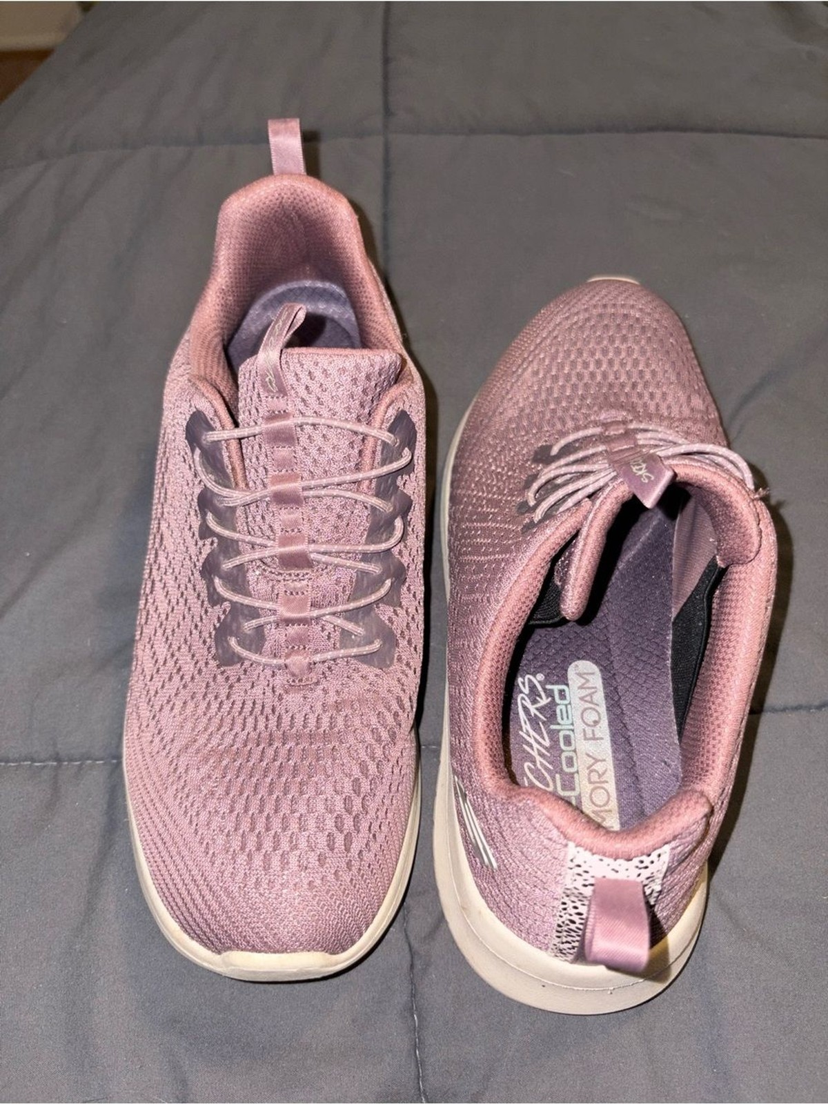 Women’s Ultra Flex 2.0 Sketchers Knit Air Cooled Memory Foam Sneakers in mauve
