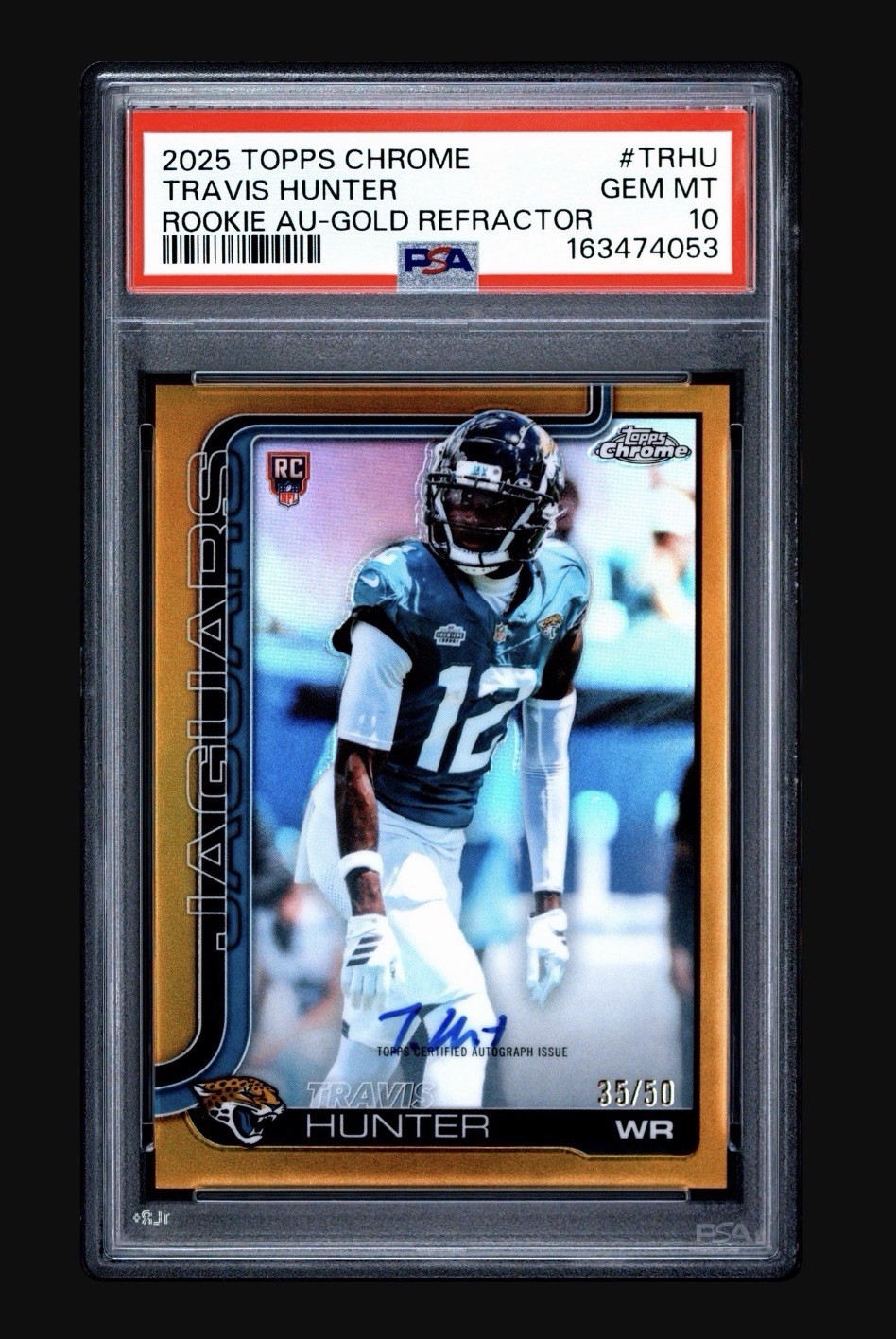 2025 Topps Chrome Travis Hunter RC Auto Gold RA-TRHU 35/50 *PSA 10* POPULATION 1 2025 Topps Chrome Travis Hunter RC Auto Gold RA-TRHU 35/50 *PSA 10* POPULATION 1
