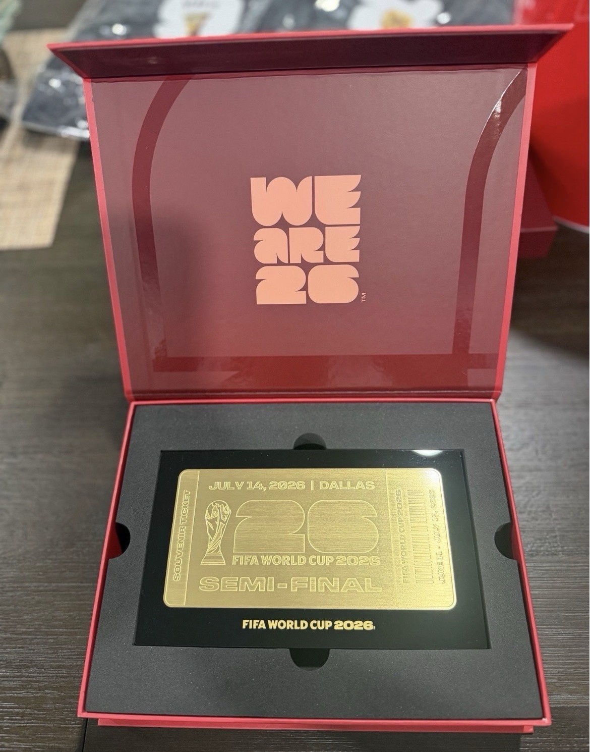 FIFA World Cup 2026 Semi-Final Souvenir Ticket Gift Box Set Spain Dallas