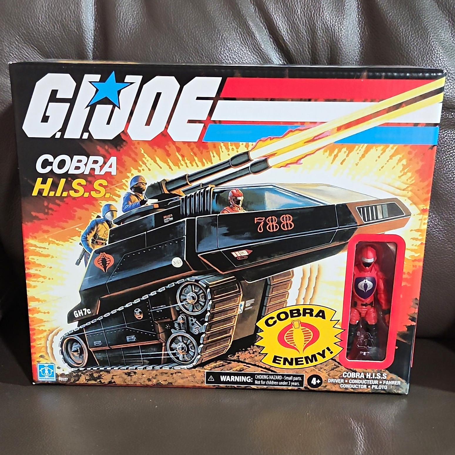 Hasbro G.I. Joe Cobra H.I.S.S. Tank Playset Vehicle + Driver Figure Black/Red