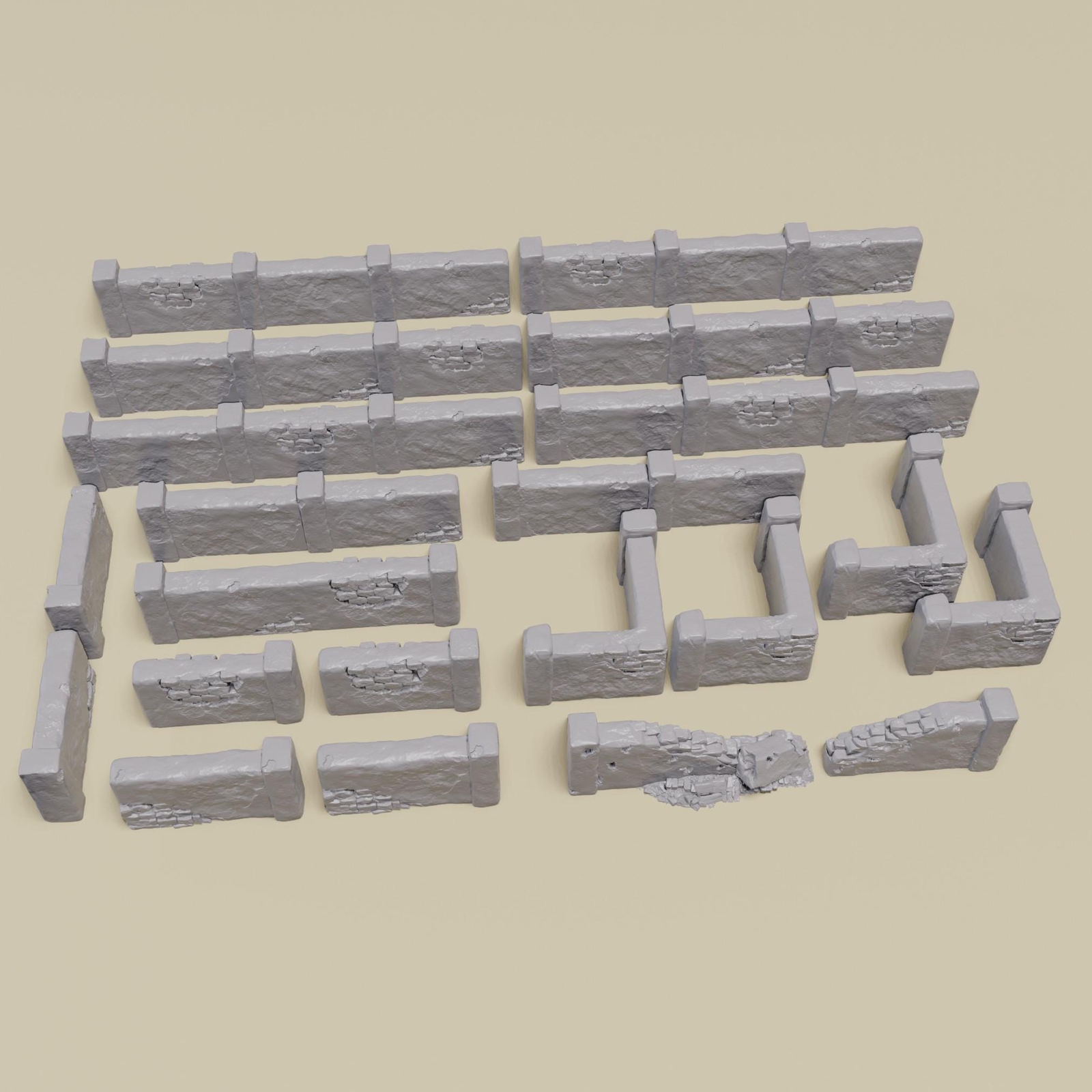 North Africa Tall Desert Style Walls - Terrain for  28mm, 20mm, HO and 15mm