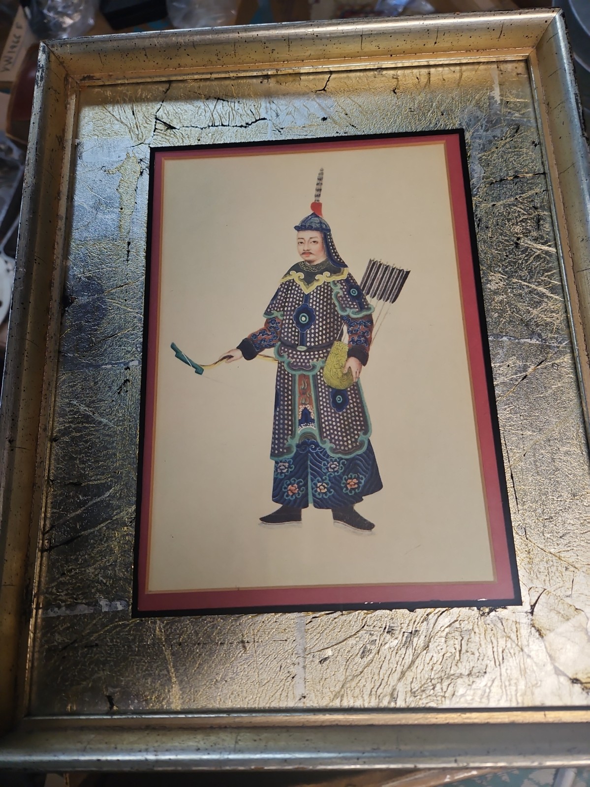 19th-century Chinese court figure watercolor painting (on paper)