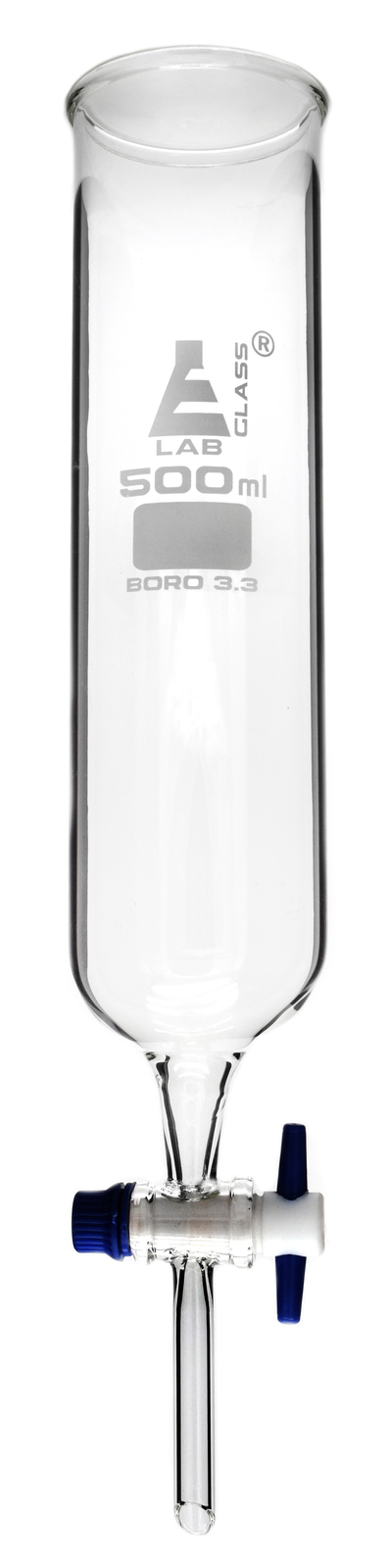 Dropping Funnel 500ml, PTFE Key Stopcock - Borosilicate Glass - Eisco Labs
