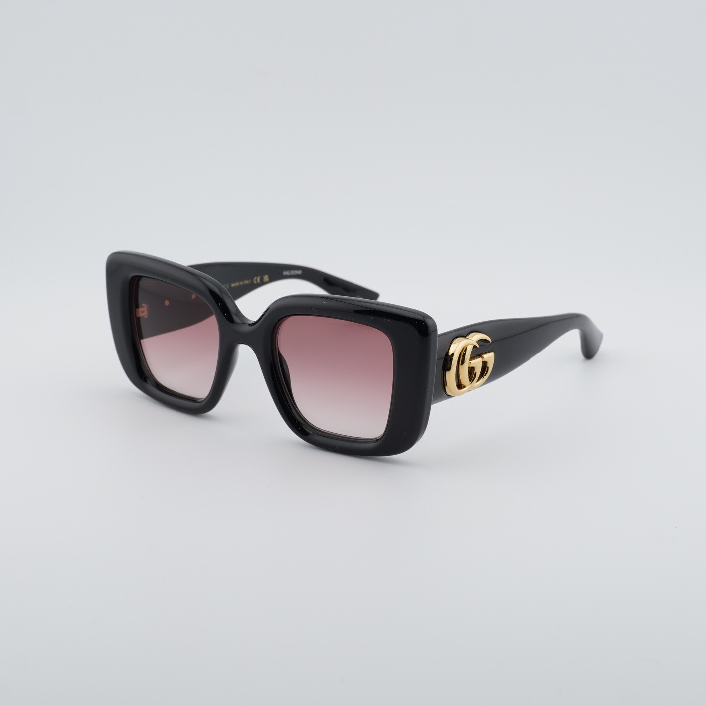 Gucci GG1975S 001 Shiny Black/Red Gradient 50-22-145 Sunglasses New Authentic