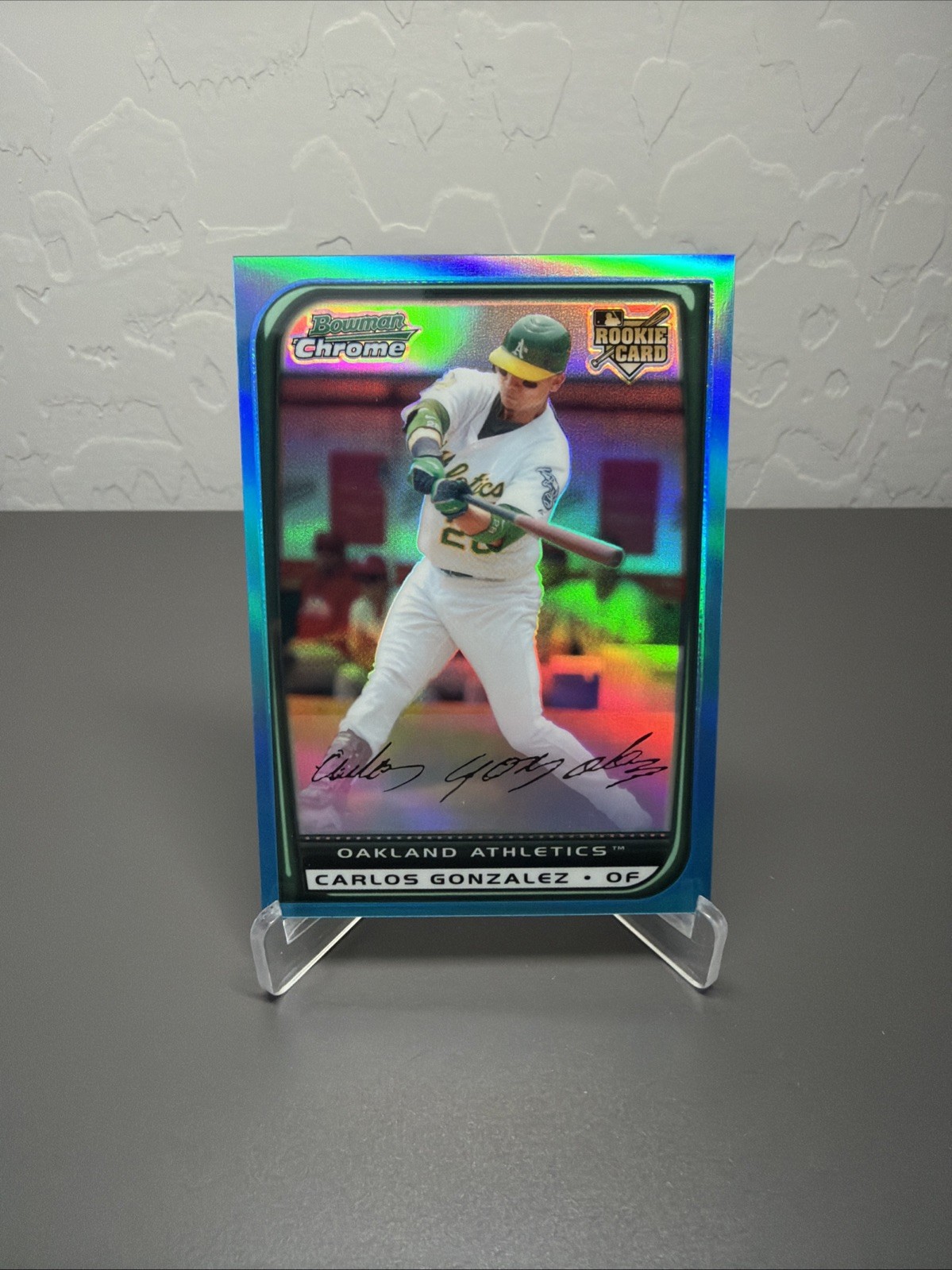 2008 Bowman Chrome Carlos Gonzalez Blue Refractor Rookie RC /99 Rockies