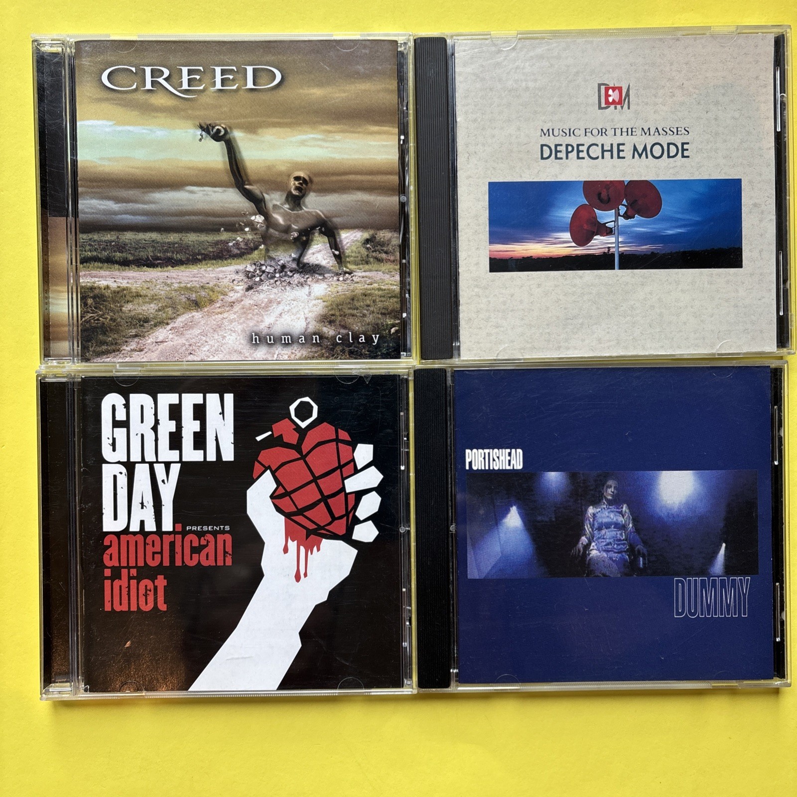4 Modern Rock Metal Alternative CD Lot: Portishead/Creed/Green Day/Depeche Mode