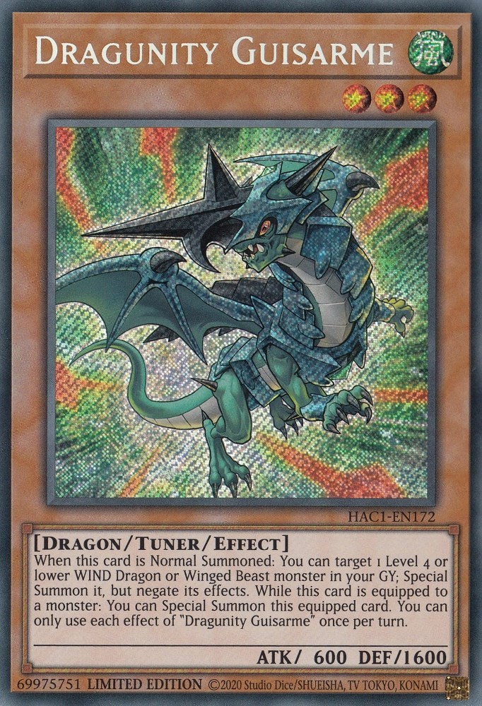 Dragunity Guisarme [HAC1 - Secret Rare - Limited - HAC1-EN172 Near Mint]