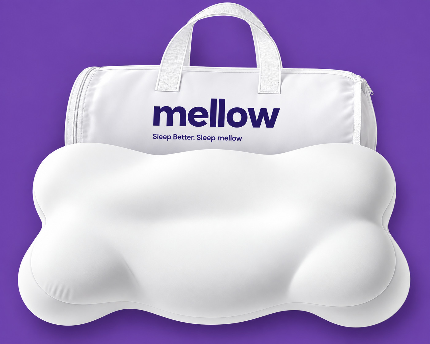 Mellow CloudAlign Sleep Pillow Memory Foam Neck Support - Regular Size