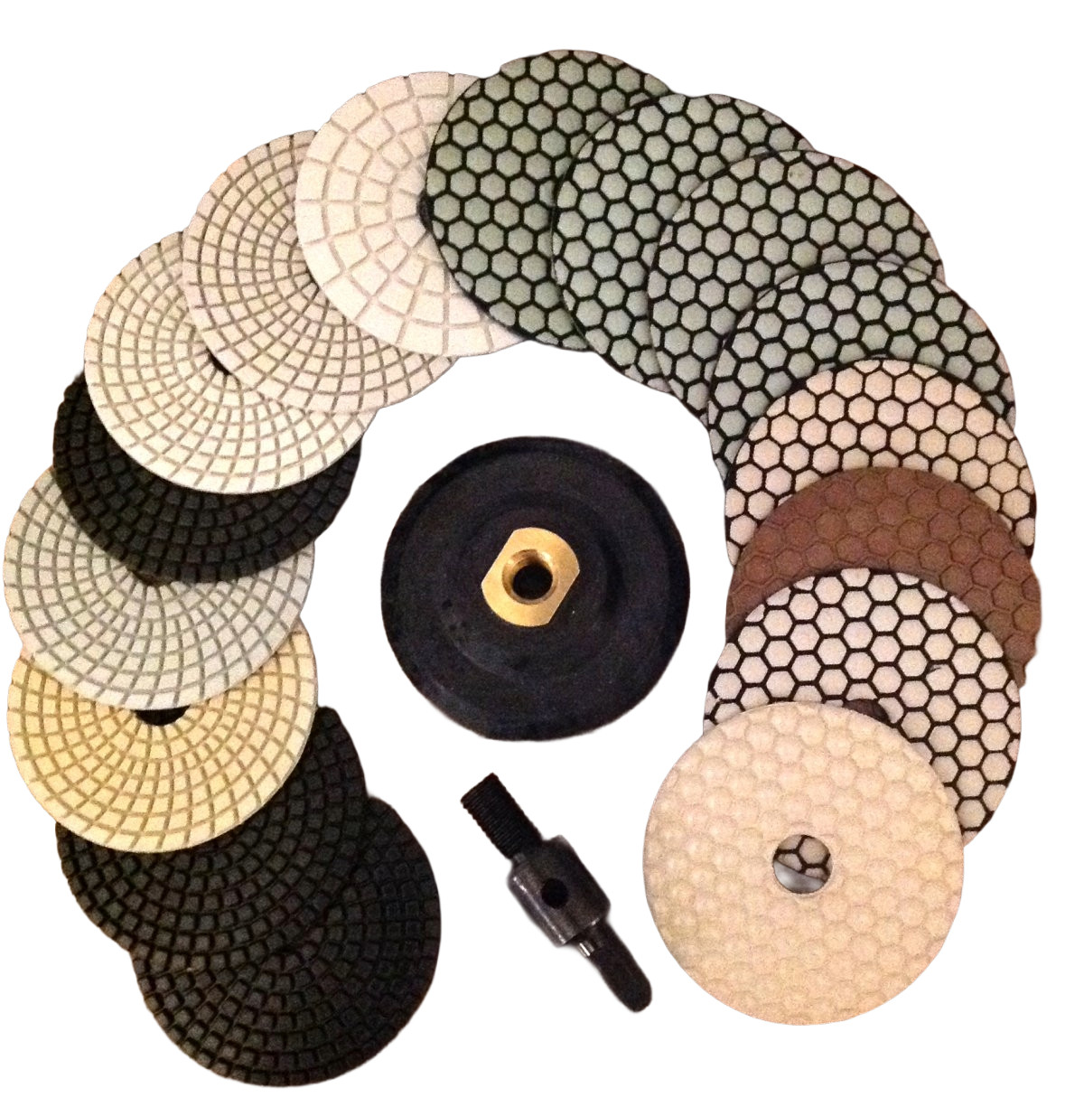 4 inch Diamond Polishing Pads Wet/Dry Granite Marble Stone Quartz Concrete  18pc