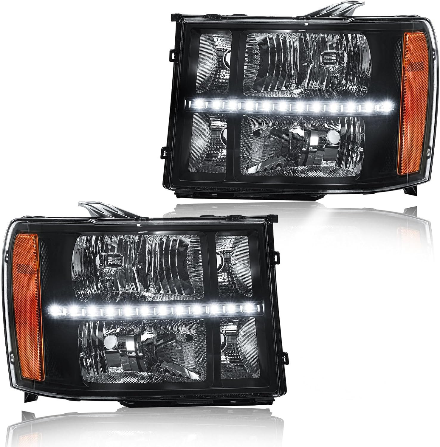 2007-2013 Sierra 1500 2007-2014 Sierra 2500HD 3500HD Headlight Assembly–Compatib