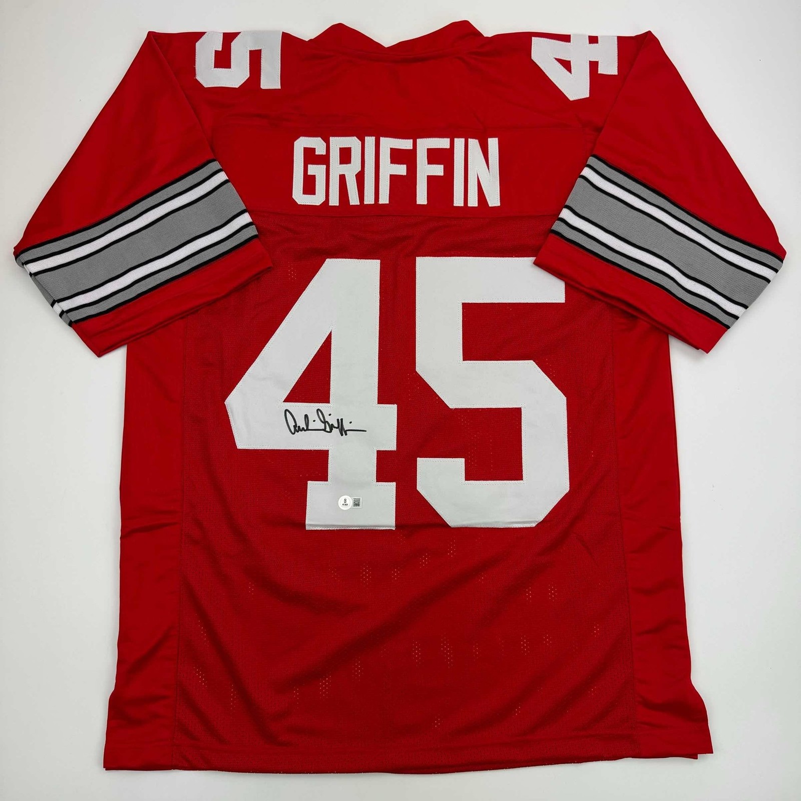 Autographed/Signed Archie Griffin Ohio State Red College Jersey BAS COA
