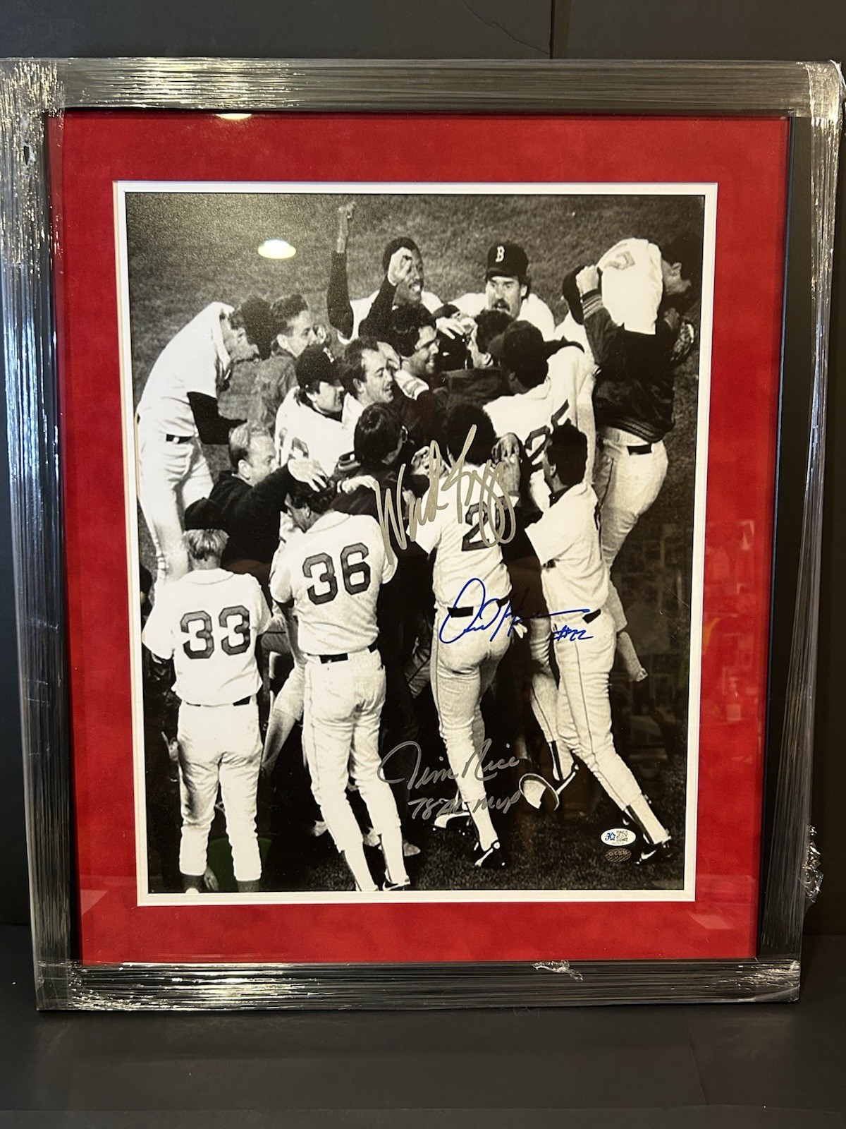 Wade Boggs Jim Rice Dave Henderson Signed Red Sox 16x20 78 AL MVP Framed