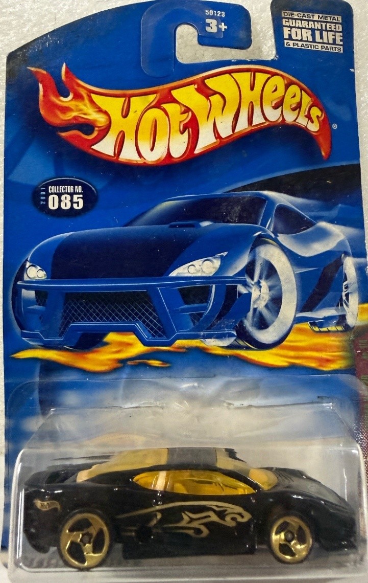 Vintage Hot Wheels Carded Diecast Car Black Gold Wheels Collector 085 Vintage Hot Wheels Carded Diecast Car Black Gold Wheels Collector 085