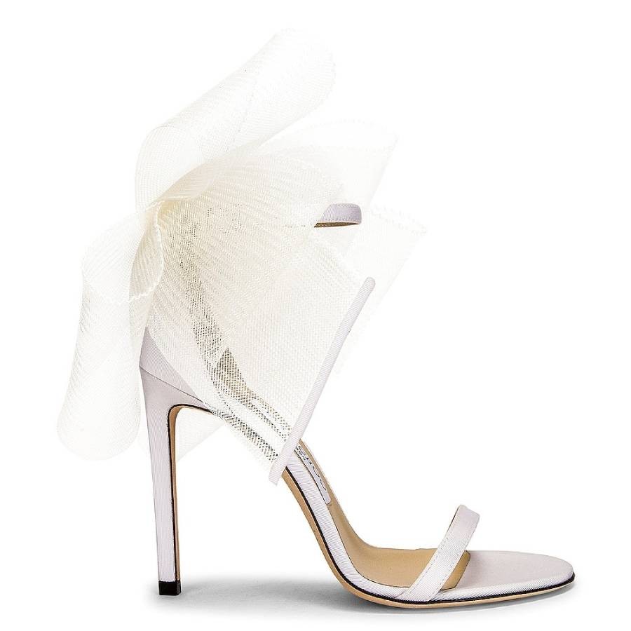 Jimmy Choo Aveline 100 Asymmetric Bow Deatil Sandals