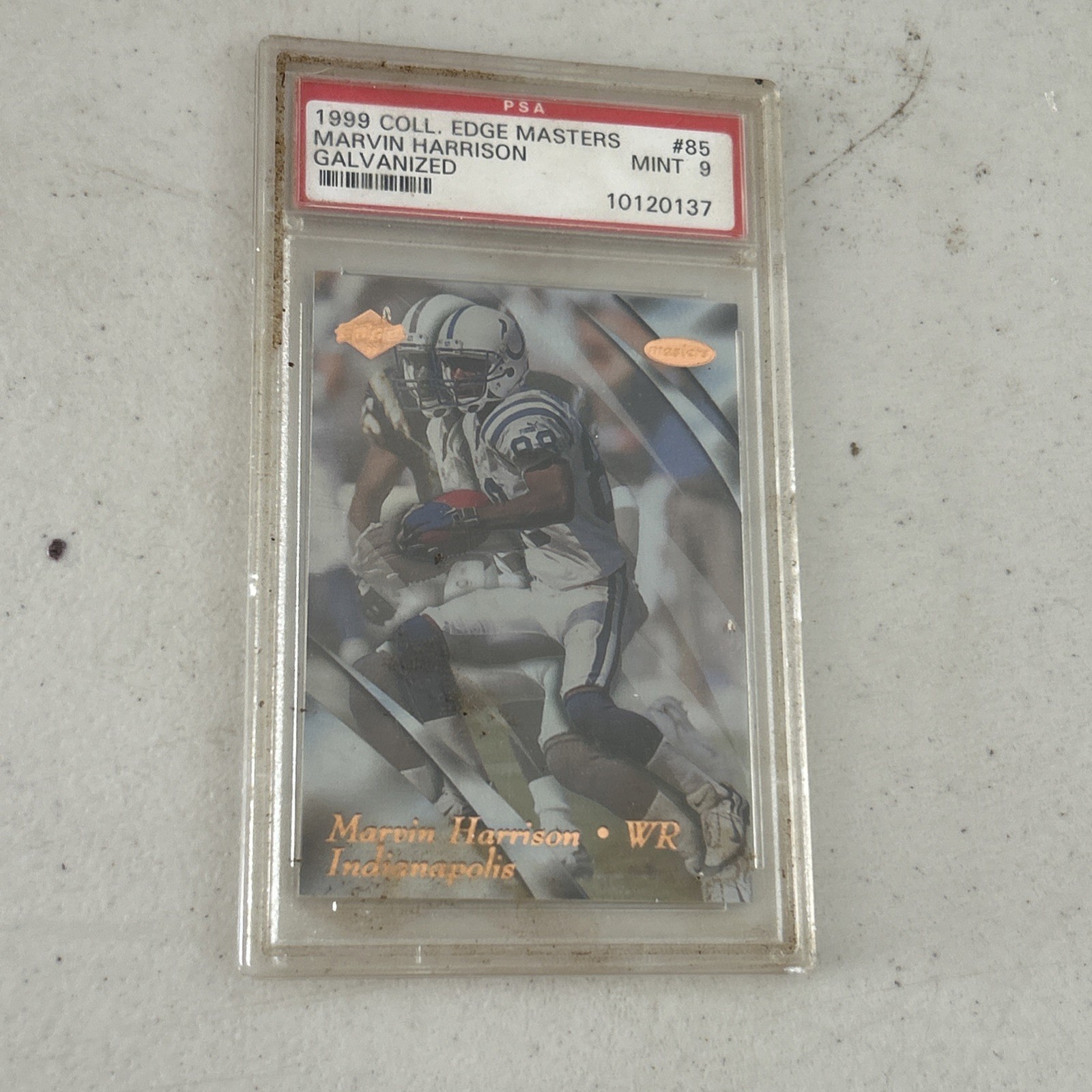 1999 Collector\'s Edge Masters - Marvin Harrison #85 Galvanized 0678/1000 PSA 9 1999 Collector\'s Edge Masters - Marvin Harrison #85 Galvanized 0678/1000 PSA 9