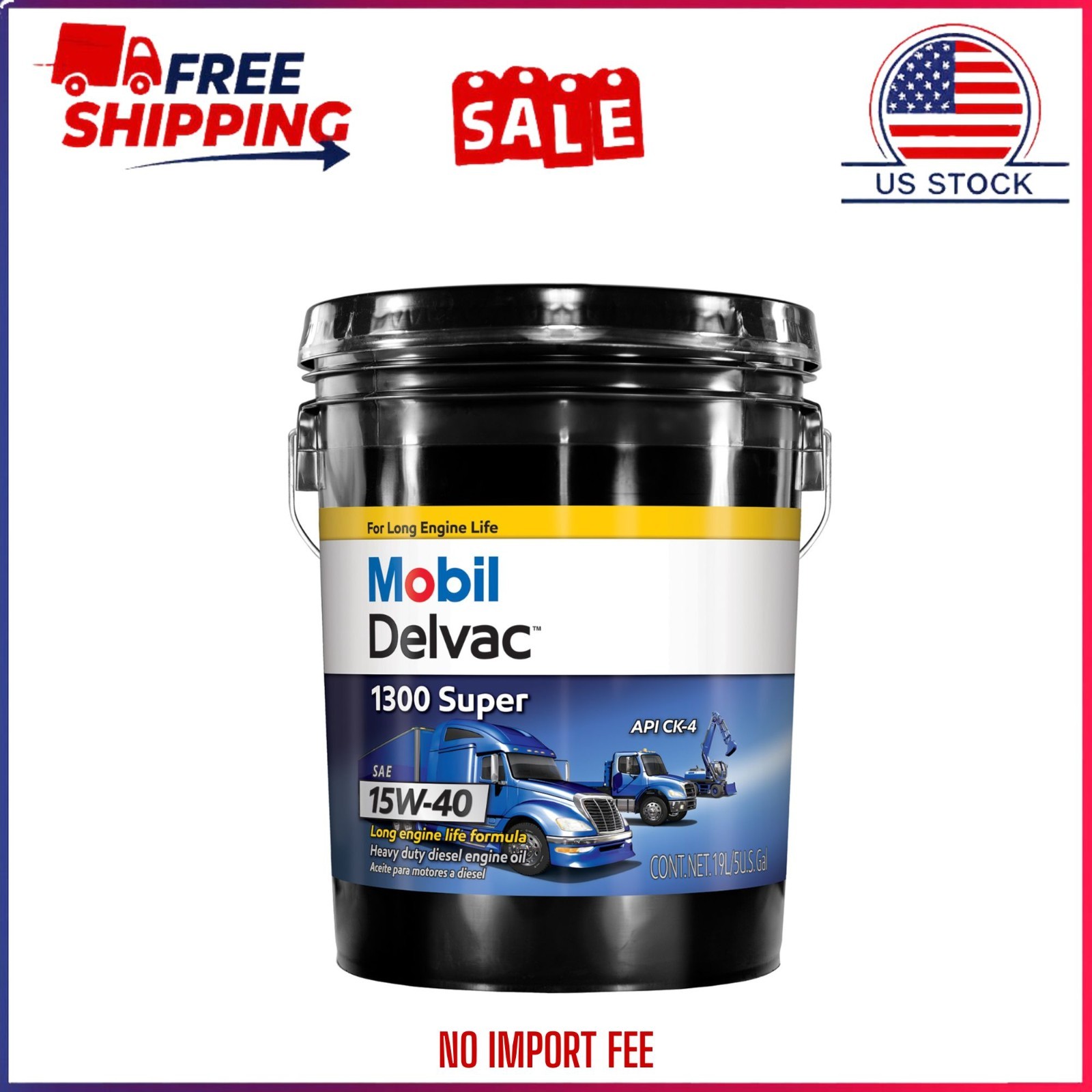 HOT SALE~Mobil Delvac 1300 Super Diesel Engine Synthetic Blend 15W-40 Motor Oil