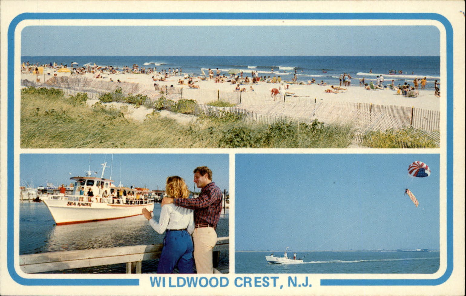 Beach Wildwood Crest New Jersey vintage postcard b209